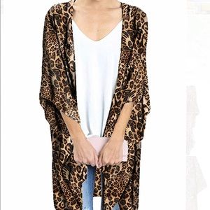 Leopard Print Kimono // Swimsuit Coverup